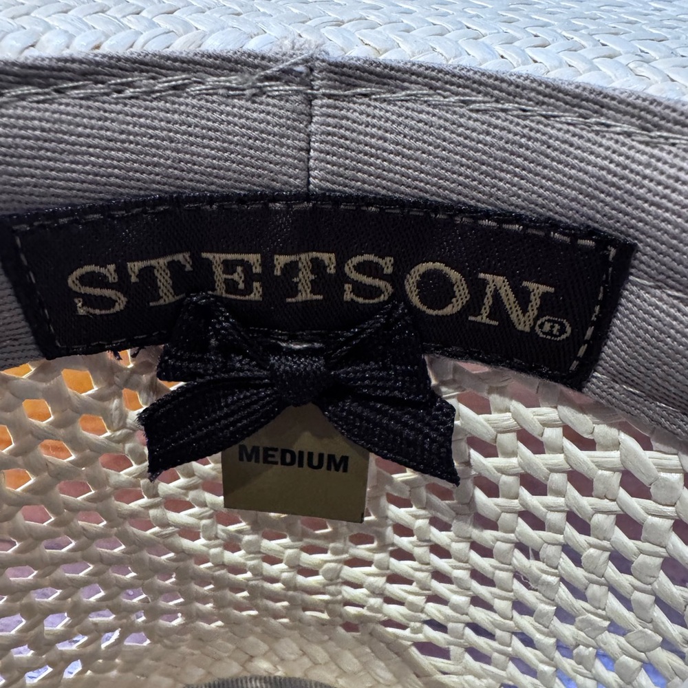 Men's Stetson Panama Straw Safari Fedora Hat With Box - M - NWT - Picture 4 of 7